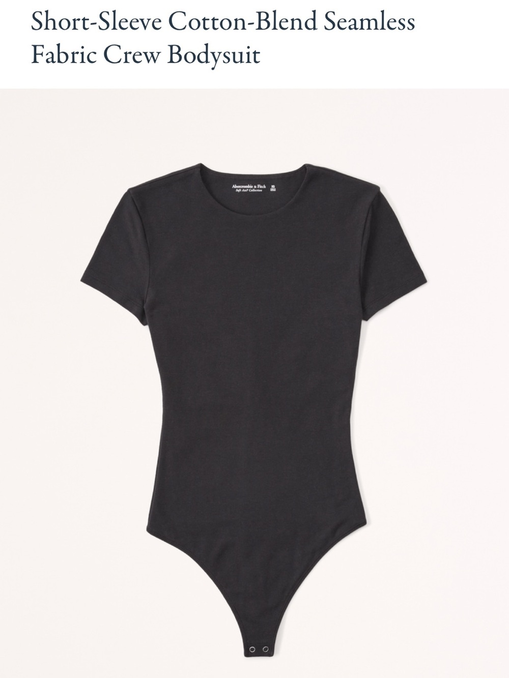 Abercrombie & Fitch Black Short-Sleeve Seamless Crew Bodysuit